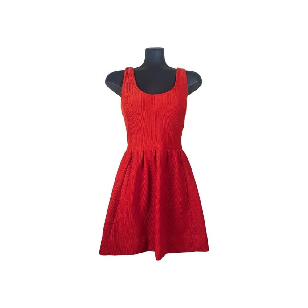 Red Banana Republic Sleeveless Pleated Skirt Skater Dress